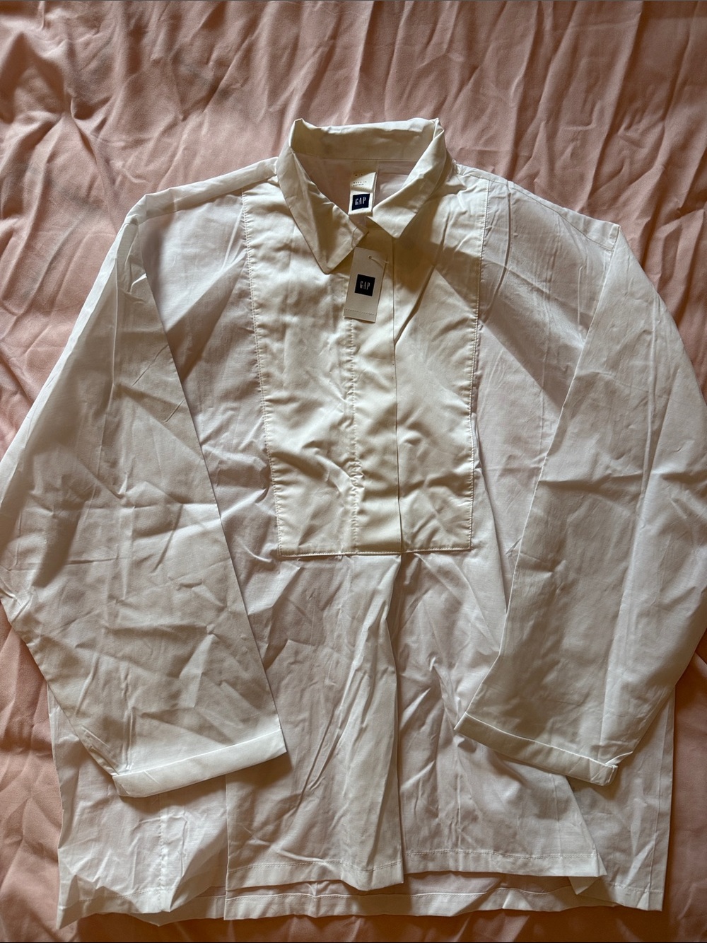 GAP White Lightweight Long-Sleeve Shirt